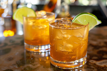 Rum drink close up. World Rum Day concept