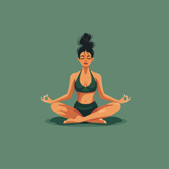 Yoga woman logo flat vector design