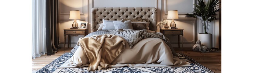 Obraz premium Cozy Bedroom Interior Design.