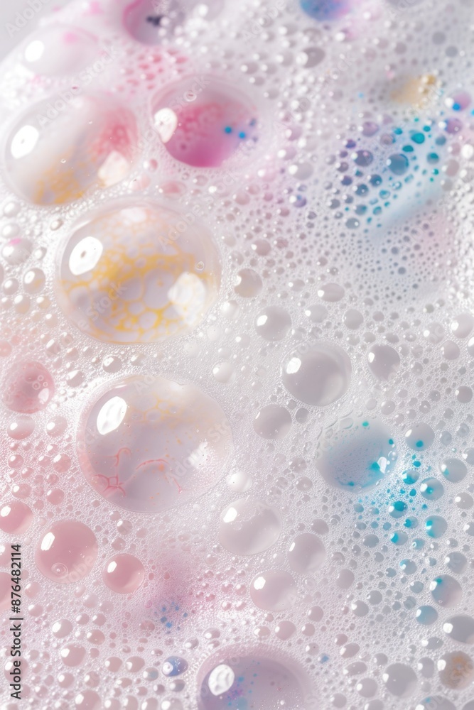Poster close-up of soap bubbles in a relaxing bath scene