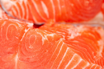Fresh salmon. Texture of fresh salmon fillet close-up