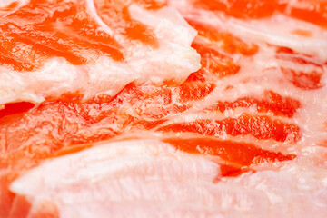 Fresh salmon. Texture of fresh juicy salmon fillet close-up