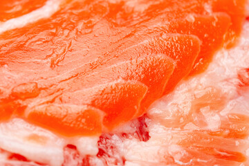 Salmon texture. Texture of fresh juicy salmon fillet close-up