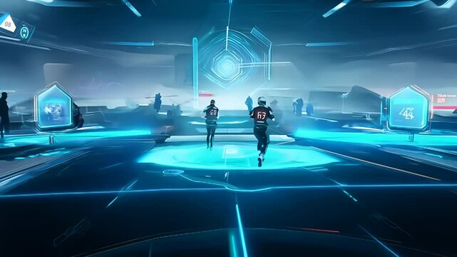 Virtual Reality Gaming Experience in Futuristic Setting