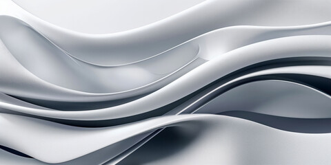 Abstract flowing white fabric smooth curves and soft folds beautiful background texture fabric concept
