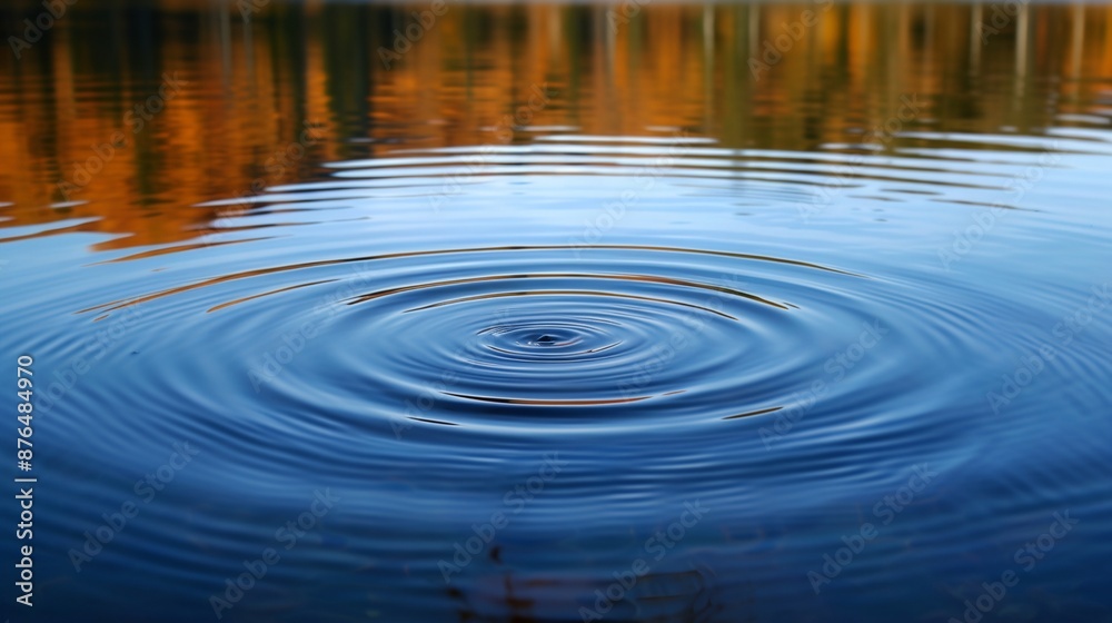 Sticker a ripple in the water with a tree in the background