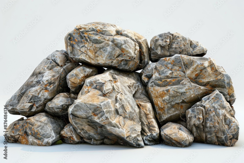Poster A pile of rocks stacked on top of each other in a natural setting