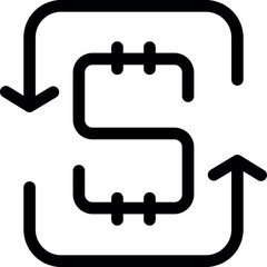 Money flow concept with a dollar sign inside a square with up and down arrows