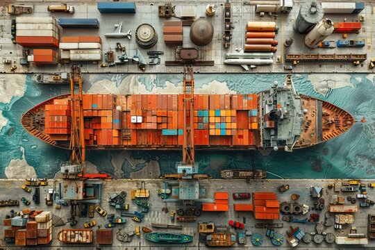 Global Logistics Collage. Generative AI