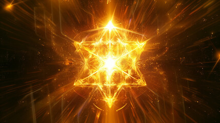 Fototapeta premium Star of David in yellow lights
