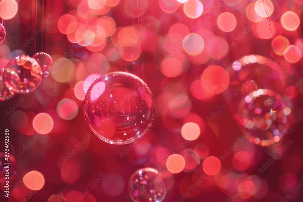 Poster A bunch of colorful bubbles hanging from a string, suitable for various occasions and themes