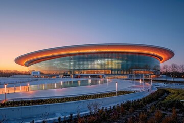 Paris Arena at Dusk. Generative AI