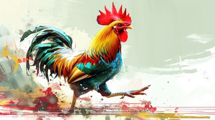 Fototapeta premium rooster in the garden