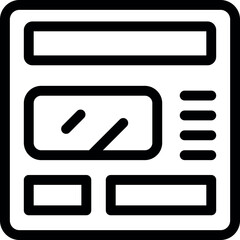 Simple black and white line art icon of a website being viewed on a desktop computer