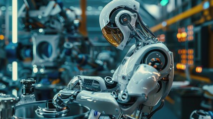 Fototapeta premium Machine Builder's Day. high-tech engineering. high-tech robotics. technologies of the future.