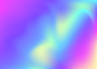 Holographic Texture. Blue Retro Gradient. Blur Image. Hipster Light. Iridescent Gradient. Bright Mesh. Metal Holography Backdrop. Abstract Background. Purple Holographic Texture