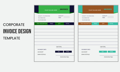 professional and modern invoice template vector illustration bill form price invoice. Business invoice from template. Invoicing quotes, money bills or price invoices and payment agreement design templ