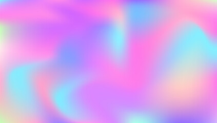 Hologram Gradient. Pink Retro Background. Pop Pattern. Blur Geometric Template. Girlie Flyer. Abstract Texture. Bright Card. Iridescent Texture. Blue Hologram Gradient