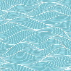 Seamless abstract blue and white line background. Vector blue weave