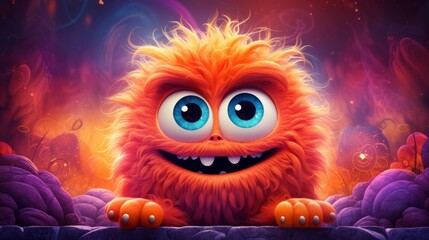 Cute 3D cartoon monster