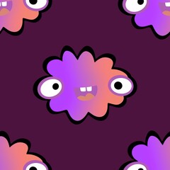 Cartoon sky seamless gradient clouds pattern for wrapping paper and fabrics