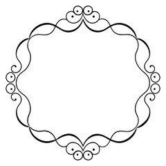 Calligraphic Ornamental Frame on White Background
