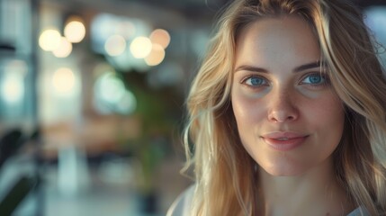 Obraz premium Yoga, breathing, relaxing face of lady at home, and living room mindfulness training. Girl balances, calms, and workouts for zen mind wellness in apartment.