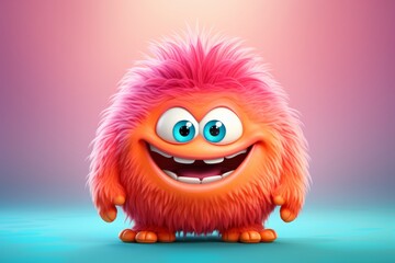 Naklejka premium Cute 3D cartoon monster