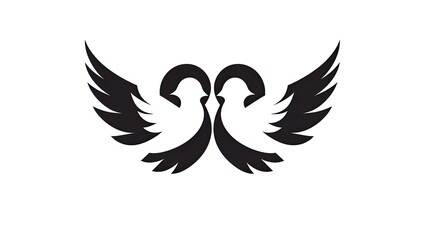 Obraz premium silhouette of two doves 