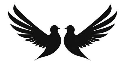 Obraz premium silhouette of two doves carrying 