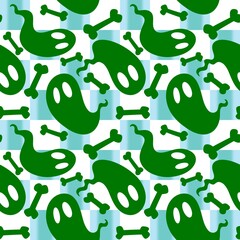 Fototapeta premium Halloween ghost seamless cartoon pattern for wrapping paper and fabrics