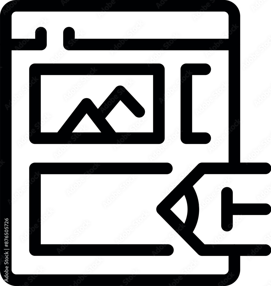Poster web developer is working with a content management system, adding a photo to a website layout