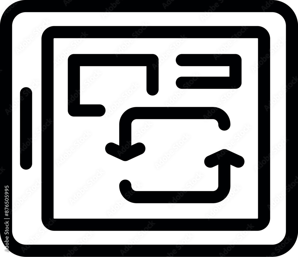 Wall mural data analysis concept with arrows going up and down, symbolizing data exchange on a tablet
