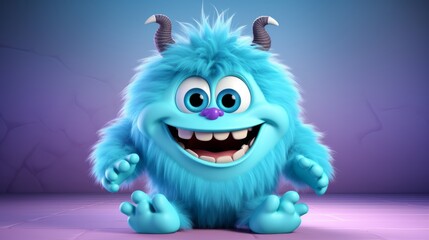Fototapeta premium Cute 3D cartoon monster