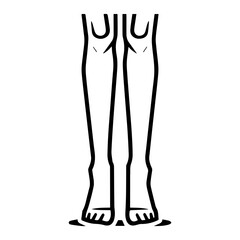 leg icon or modern line symbol. Vector line art and icon design with bold outline. Black and white Pixel Perfect minimalistic symbol isolated white background. Silhouette simple thin sign