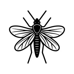 midge icon or modern line symbol. Vector line art and icon design with bold outline. Black and white Pixel Perfect minimalistic symbol isolated white background. Silhouette simple thin sign