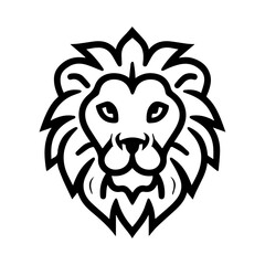 Lion icon or modern line symbol. Vector line art and icon design with bold outline. Black and white Pixel Perfect minimalistic symbol isolated white background. Silhouette simple thin sign