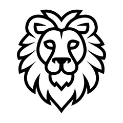 Lion icon or modern line symbol. Vector line art and icon design with bold outline. Black and white Pixel Perfect minimalistic symbol isolated white background. Silhouette simple thin sign