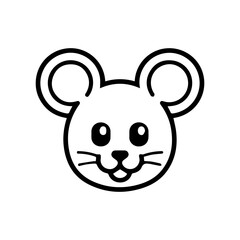 Mouse icon or modern line symbol. Vector line art and icon design with bold outline. Black and white Pixel Perfect minimalistic symbol isolated white background. Silhouette simple thin sign