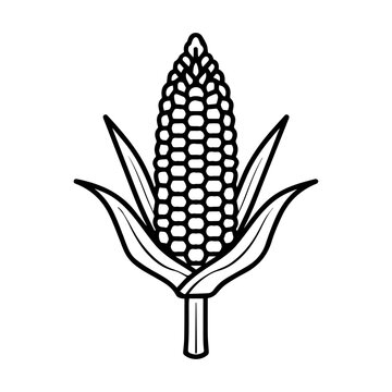 recommend clip art: Corn icon or modern line symbol. Vector line art and icon design with bold outline. Black and white Pixel Perfect minimalistic symbol isolated white background. Silhouette simple thin sign