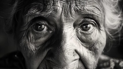 The lines on her face map out a lifetime of memories each one a lesson learned and cherished. Black and white art