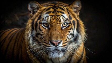 Fototapeta premium Tiger face on black background