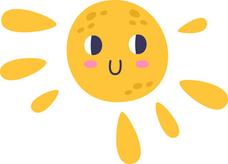 Sun Character Hand Drawn