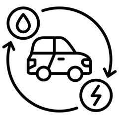 Hybrid Car Icon