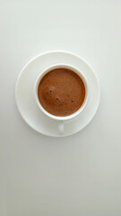 Turkish coffee and coffee fortune telling concept with white isolated background