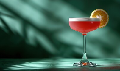 Modern delicious classic cocktail drink with fresh fruit Generate AI