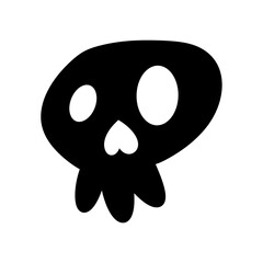 Skull head silhouette icon