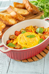 Baked camembert cheese