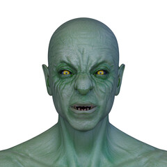 エイリアンの顔　3DCGレンダリング