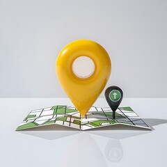 3D Location icon isolated view. Marker or route GPS position navigator sign and travel navigation pin road map pointer symbol.